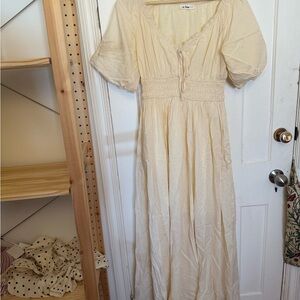 Pinkblush maternity Maxi Dress with Puff Sleeves